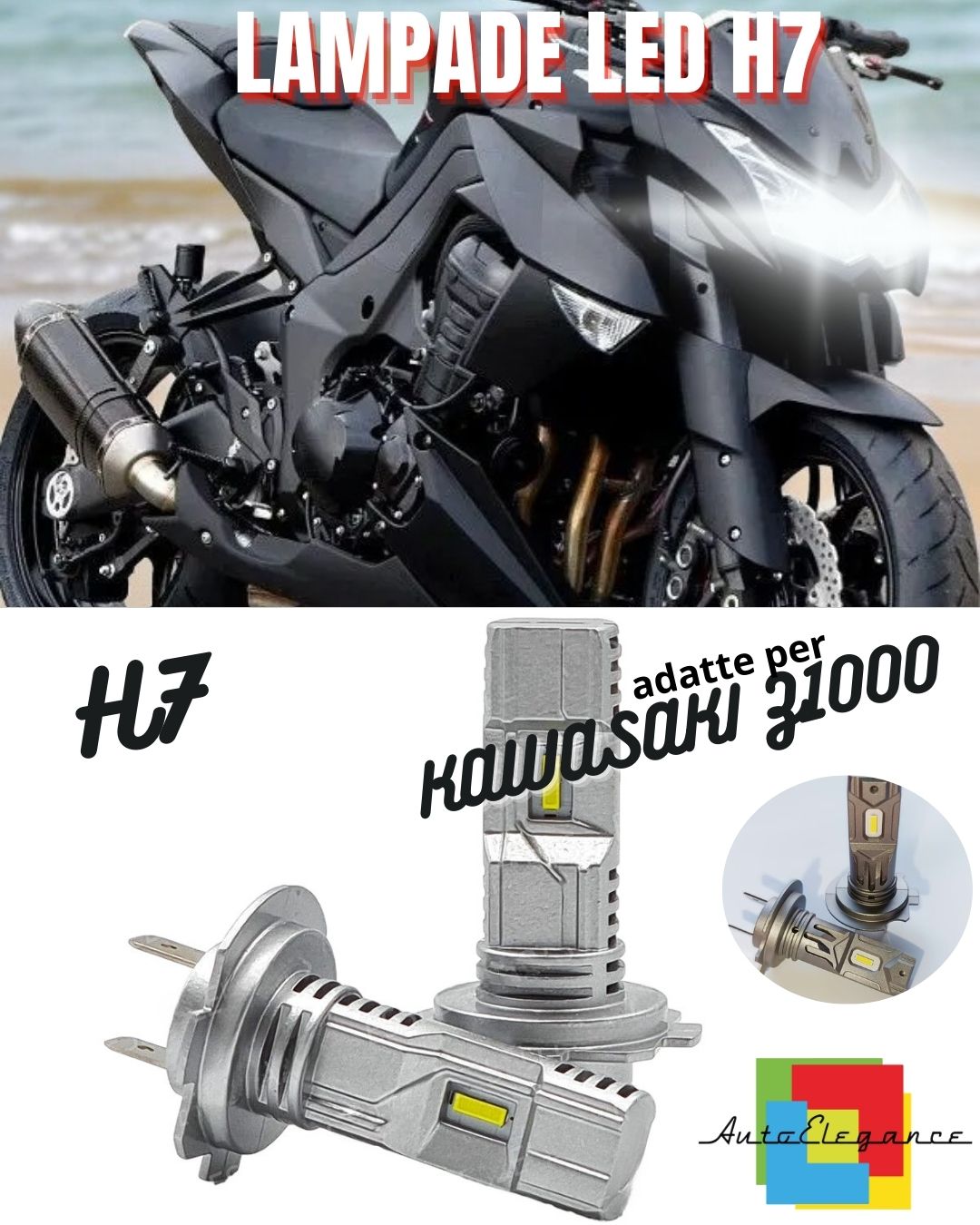 ✨H7 CANBUS LED HIGH BEAM LAMP FOR KAWASAKI Z1000 2003-2006 6000K✨
