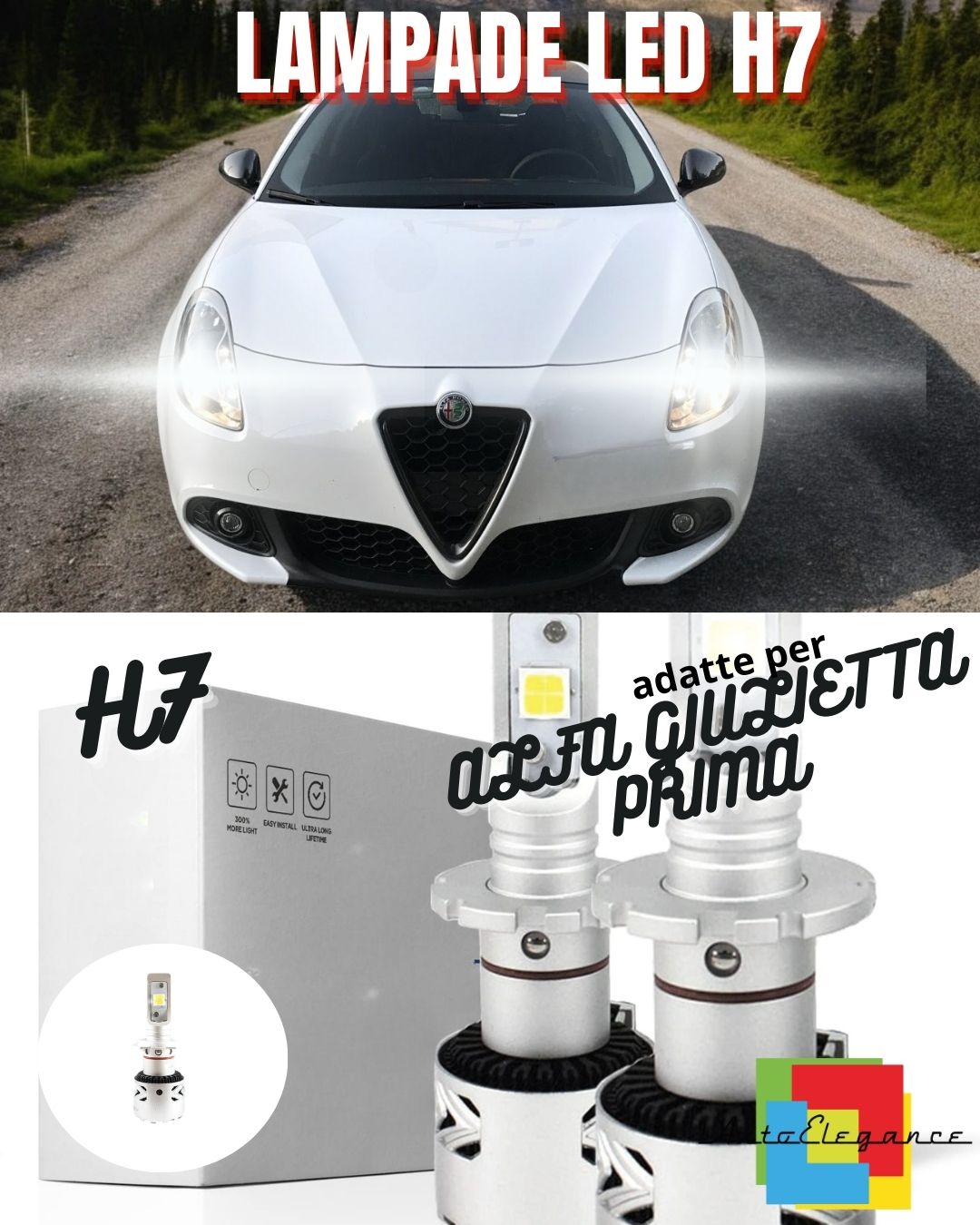 😍KIT LED H7 ALFA GIULIETTA PRIMA DEL 2014 6500K CANBUS 12000 LUMEN LED XENO😍