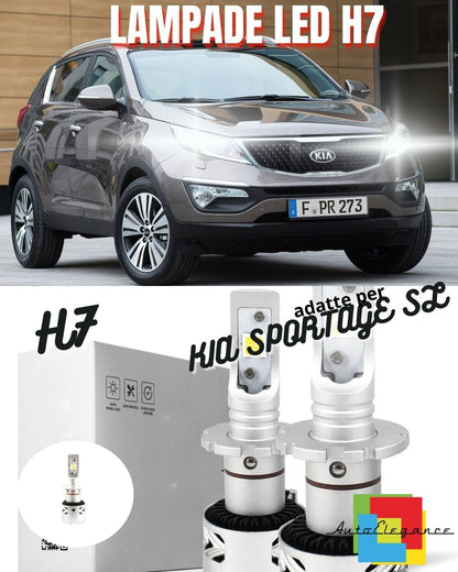 😎KIT LED H7 KIA SPORTAGE SL 6500K CANBUS 12000LM LUMEN MONO LED LENTICOLARE😎