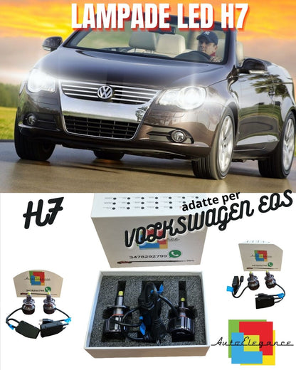 😍KIT LED H7 CANBUS VOLKSWAGEN EOS FINO AL 2011 LED 9600 LUMEN 6000K ABBAGLIANTI