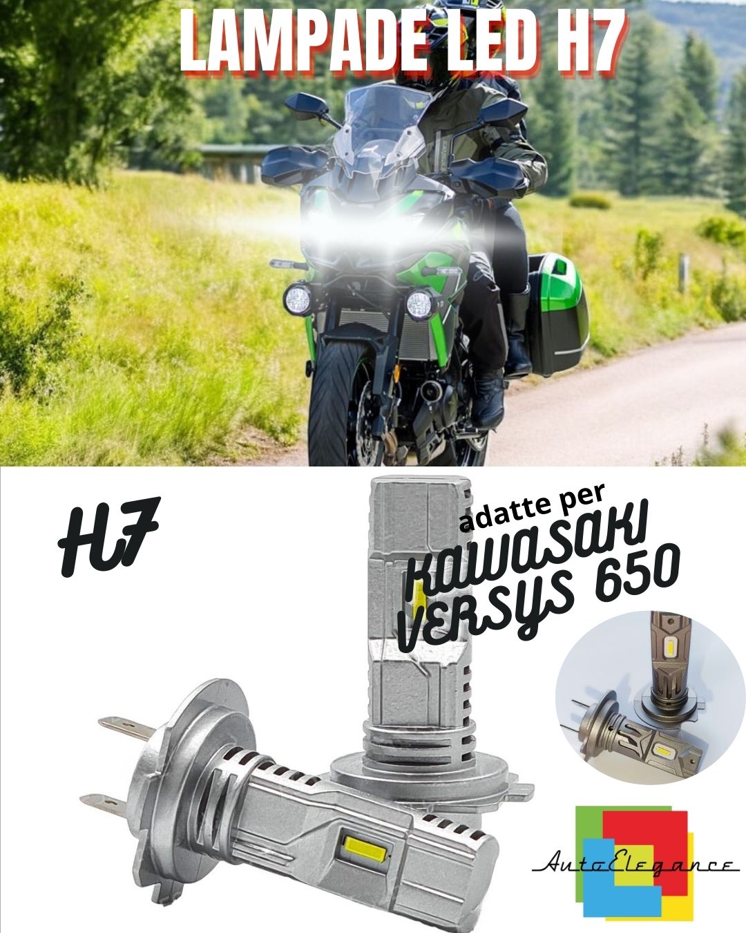 🤩LAMPADA LED H7 CANBUS PER ANABBAGLIANTE PER KAWASAKI VERSYS 650 6000K🤩