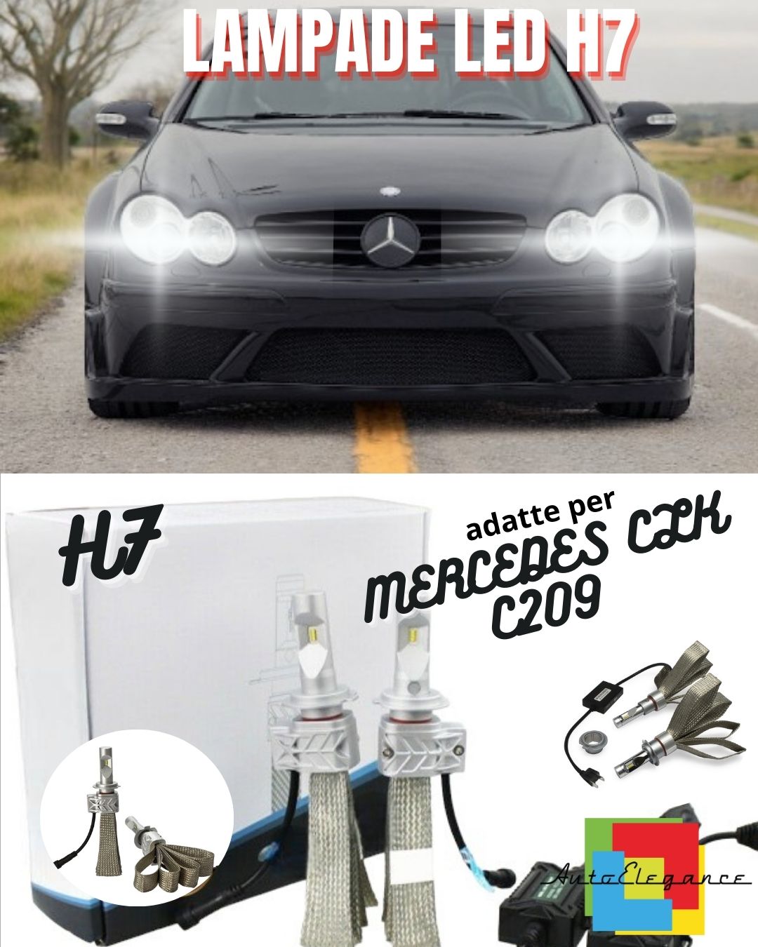🔥H7 CANBUS LED KIT FOR MERCEDES CLK C209 WITH 8000 LUMEN LED🔥 
