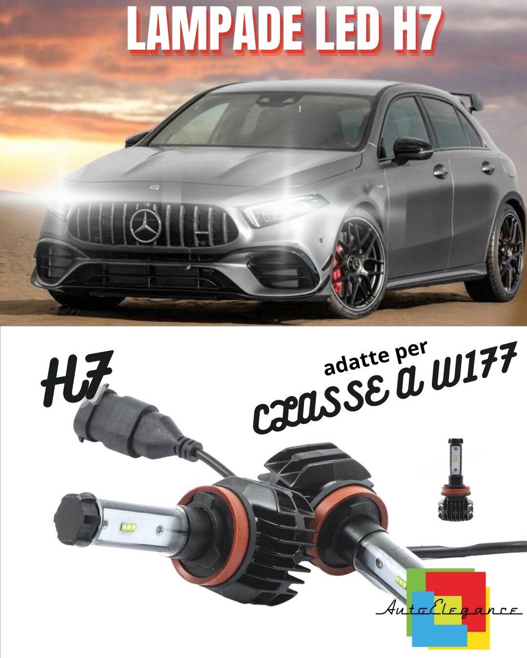 ✨KIT LED H7 CANBUS XENON 9800 LM LUMEN MERCEDES CLASSE A W177 6000K BIANCO✨