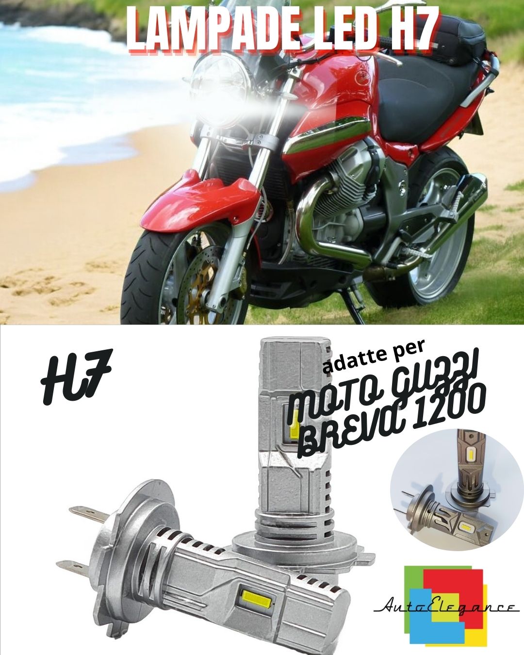 🤩H7 6000K CANBUS LED LAMP FOR LOW BEAM MOTO GUZZI BREVA 1200🤩 