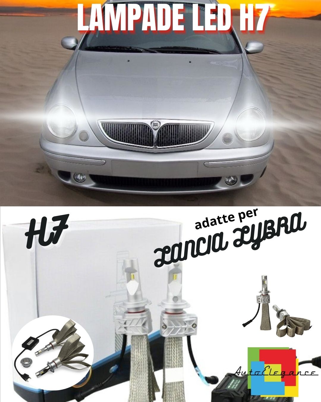 🔥LED KIT H7 FULL LED LANCIA LYBRA LIBRA CANBUS 8000 LUMEN 6500K HIGH BEAM🔥 