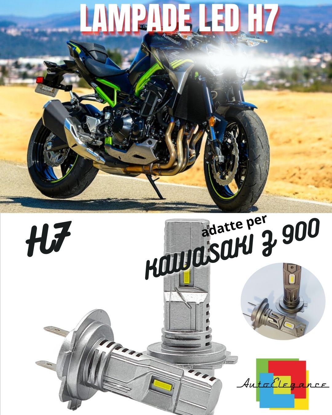 🤩LAMPADA LED H7 6000K CANBUS PER ANABBAGLIANTI KAWASAKI Z 900 (2019)🤩