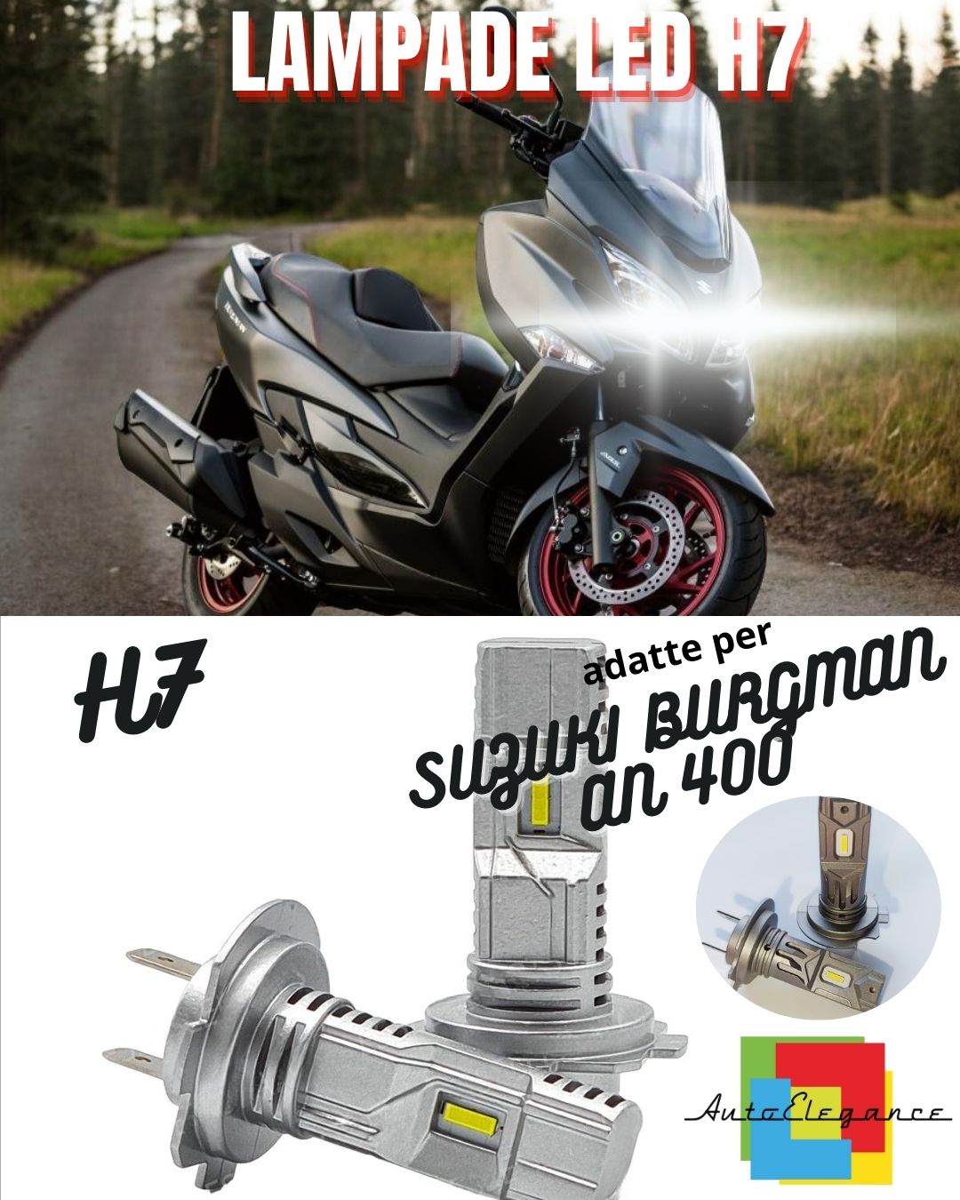 ⚡LAMPADA LED H7 6000K CANBUS PER ABBAGLIANTI SUZUKI BURGMAN AN 400 (2004-2005)⚡