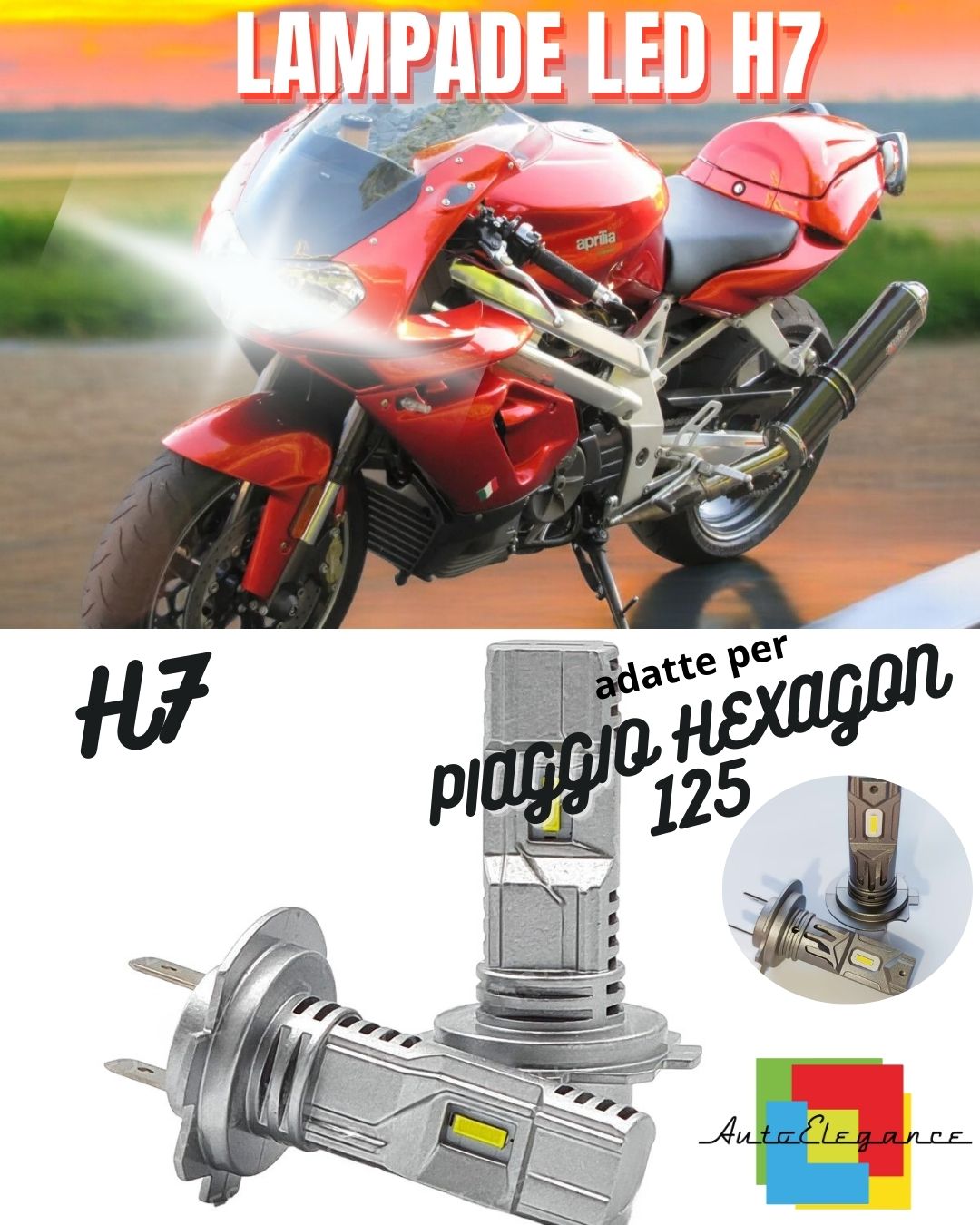 😍H7 6000K CANBUS LED LAMP FOR HIGH BEAM APRILIA SL 1000 2001-2004😍 