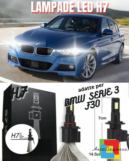 🔥KIT LAMPADE ABBAGLIANTI LED BMW SERIE 3 F30 LED H7 6000K 6400 LUMEN NOAVARIA🔥