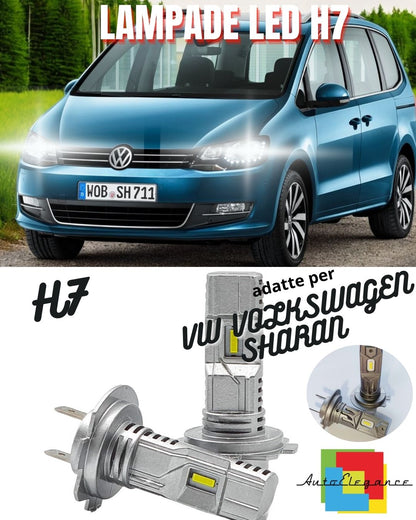 😎KIT LED H7 PER VW VOLKSWAGEN SHARAN 7M 6000K BIANCO CANBUS ANABBAGLIANTI😎