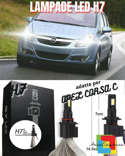 😎KIT LAMPADE ANABBAGLIANTI LED OPEL CORSA C LAMPADE LED H7 6000K NO ERROR😎