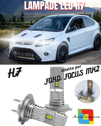 😎KIT LED H7 PER FORD FOCUS MK2 6000K BIANCO 6000 LUMEN CANBUS ANABBAGLIANTI😎