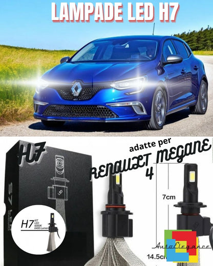 ⭐RENAULT MEGANE LED LOW BEAM 4 H7 BULBS 6000K NO ERROR 6400 LUMEN 60W⭐