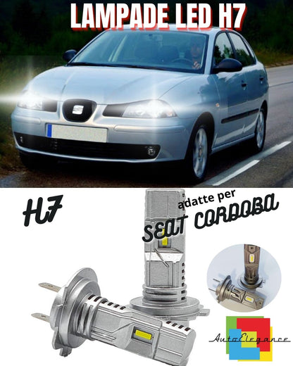 😎KIT LED H7 PER SEAT CORDOBA 6L 6000K BIANCO 6000 LUMEN CANBUS ANABBAGLIANTI😎