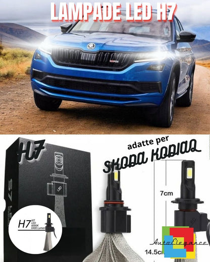H7 LED HIGH BEAM LAMP KIT SKODA KODIAQ 6000K WHITE NO ERROR 6400 LUMEN