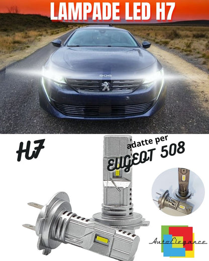 😍KIT LED H7 PER PEUGEOT 508 6000K BIANCO 6000 LUMEN CANBUS ABBAGLIANTI😍