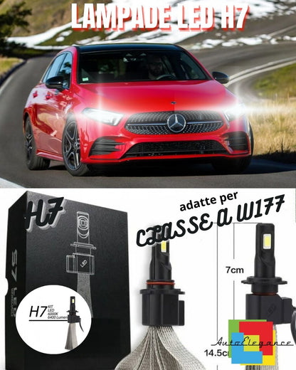 🤩KIT FULL LED MERCEDES CLASSE A W177 LAMPADE LED H7 6000K BIANCO NO ERROR🤩