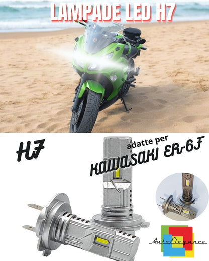 🤩LAMPADA LED H7 CANBUS PER ABBAGLIANTE KAWASAKI ER-6F 6000K BIANCO 2 Pezzi🤩