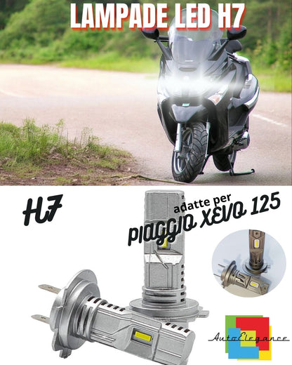 😍LAMPADA LED H7 6000K CANBUS 3000 LM PER ABBAGLIANTI PIAGGIO XEVO 125 2 Pezzi😍