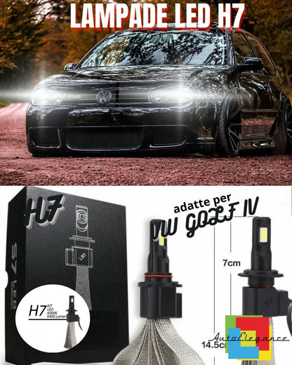 🍁KIT LAMPADE ANABBAGLIANTI LED VW GOLF IV 4 LAMPADE LED H7 6000K NO ERROR🍁