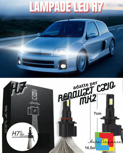 ⭐KIT LAMPADE ANABBAGLIANTI LED H7 RENAULT CLIO MK2 Restyling 6000K XENON BIANCO⭐