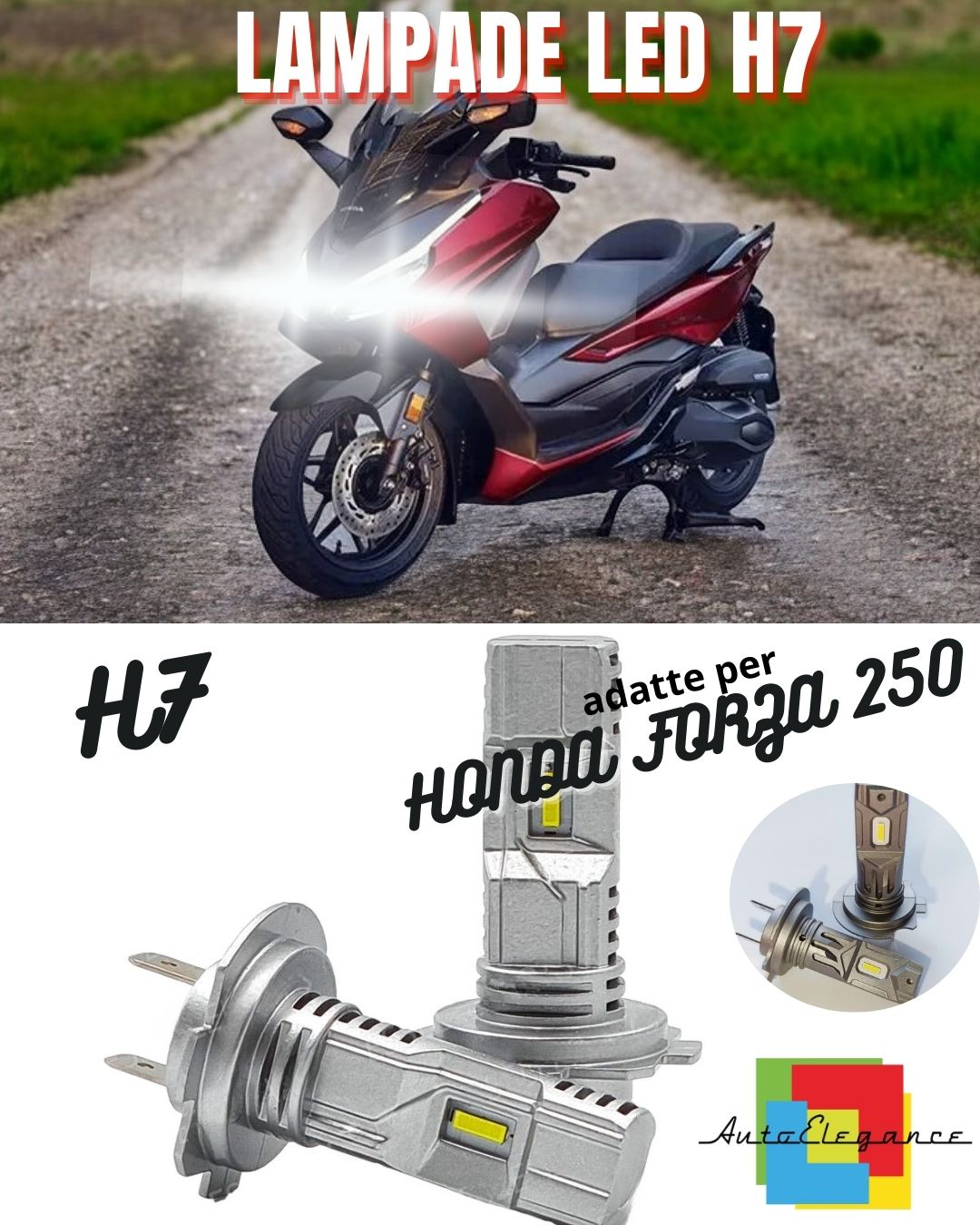 ✨LAMPADA LED H7 CANBUS PER ANABBAGLIANTE PER HONDA FORZA 250 6000K 2 Pezzi✨