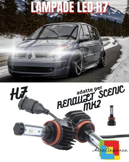 KIT LED H7 6000K CANBUS XENON9800 LM LUMEN RENAULT SCENIC MK2 NO AVARIA LUCI