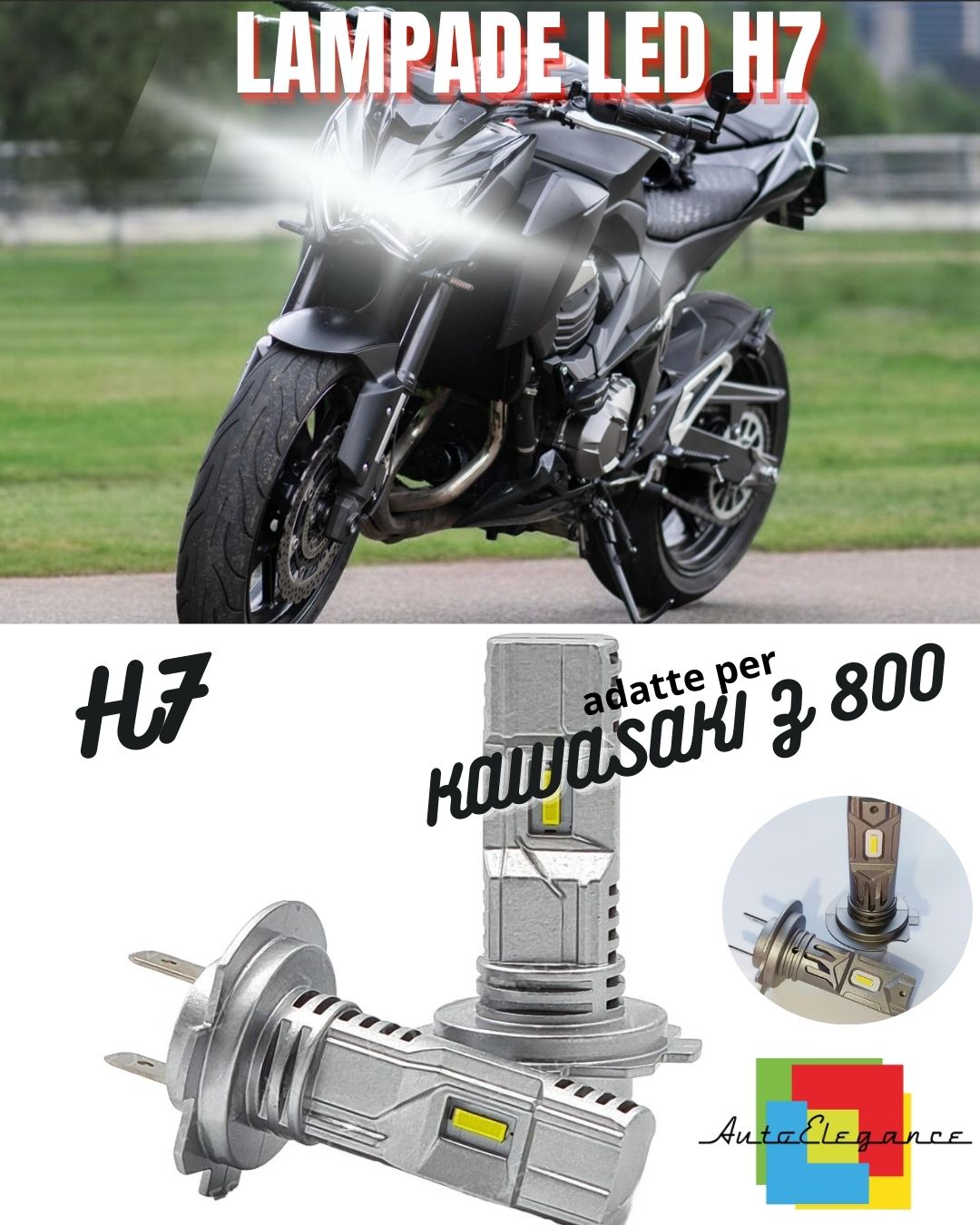 🖤LAMPADA LED H7 6000K CANBUS PER ANABBAGLIANTI KAWASAKI Z 800 E 2 Pezzi🖤