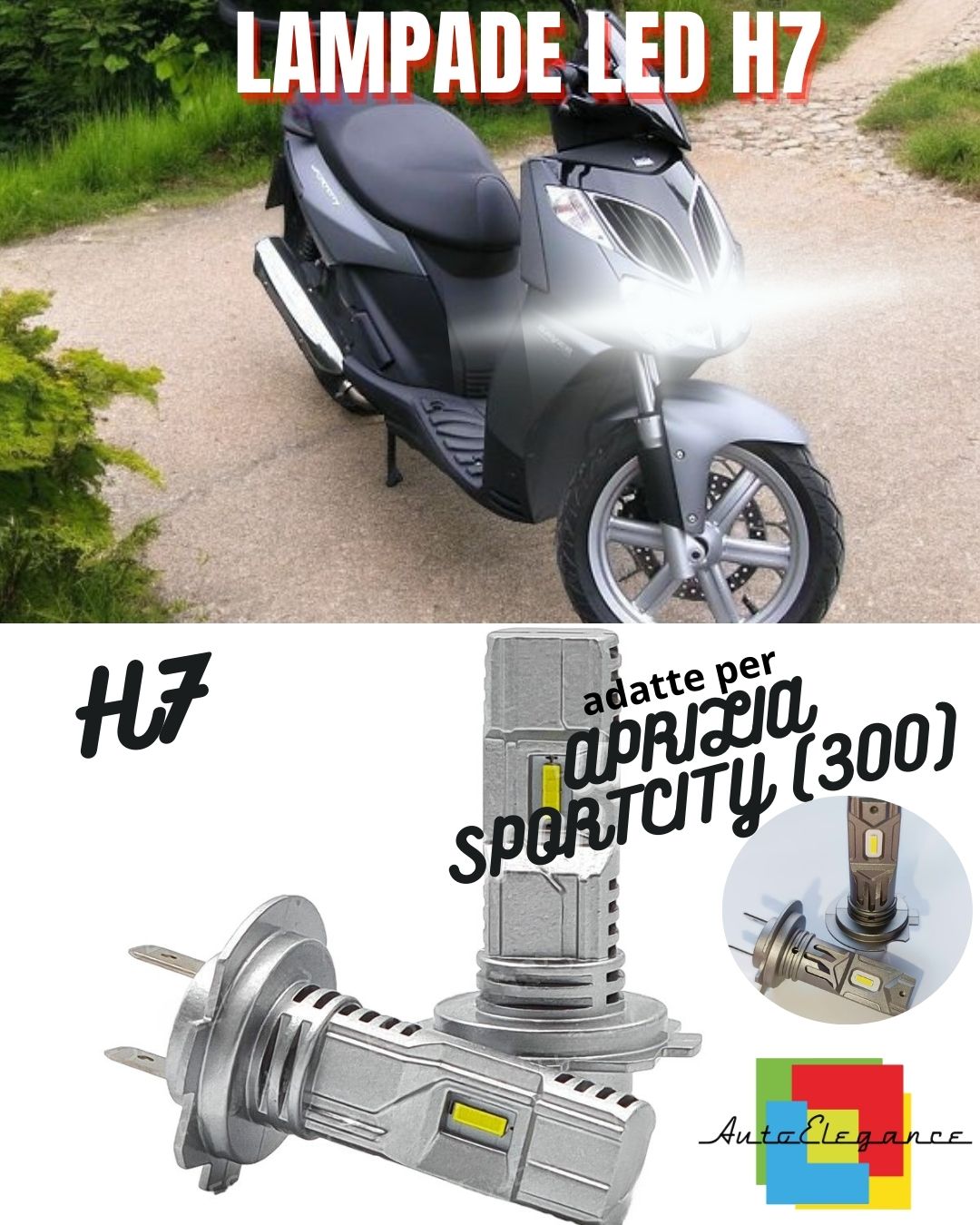 ✨LAMPADA LED H7 CANBUS PER ABBAGLIANTI APRILIA SPORTCITY (300)STREET 2 Pezzi✨
