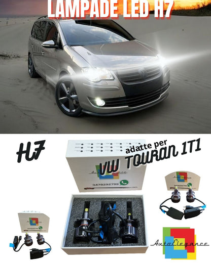 💯KIT LED H7 CANBUS VW TOURAN 1T1, 1T2 LED 9600 LUMEN 6000K BIANCO ABBAGLIANTI💯
