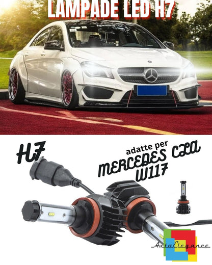 KIT LED H7 6000K CANBUS XENON 9800 LM LUMEN MERCEDES CLA W117 NO ERROR