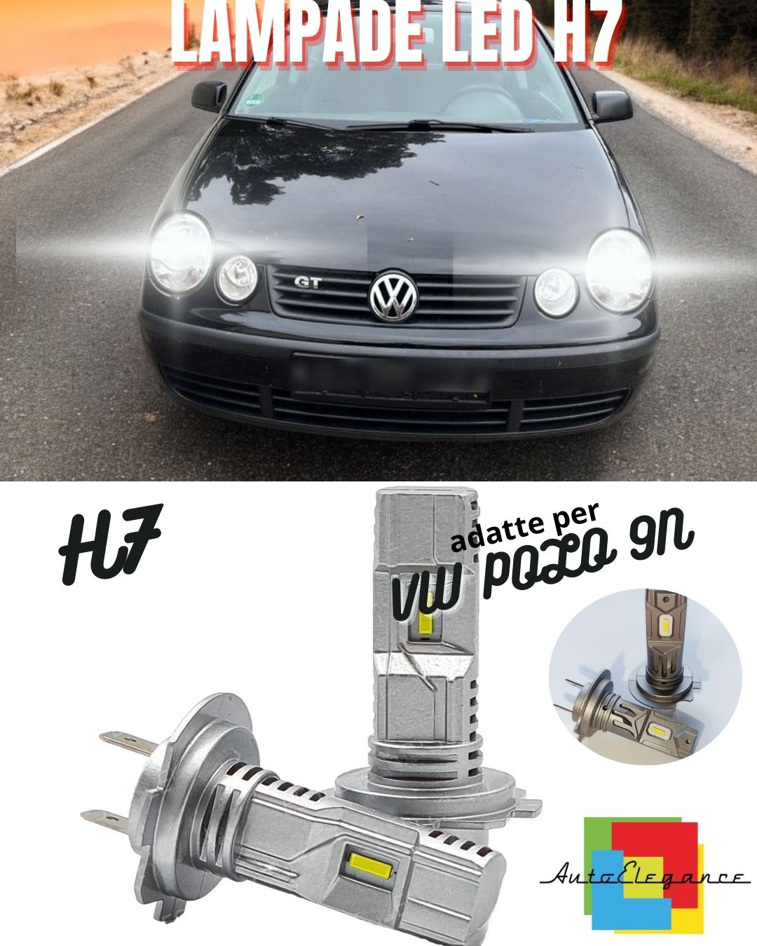 🌟KIT LED H7 PER VW POLO 9N RESTYLING 6000K BIANCO ANABBAGLIANTI🌟