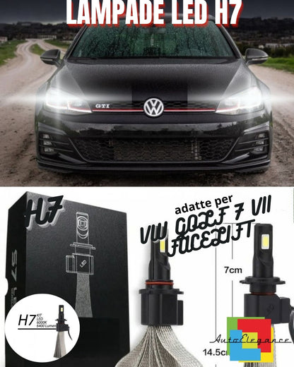 🖤KIT H7 LED CANBUS LOW BEAM VW GOLF 7 VII FACELIFT XENON 6000K LUMEN🖤