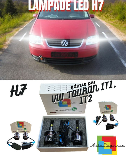 🔥KIT LED H7 CANBUS VW TOURAN 1T1,1T2 CON LED 9600 LUMEN 6000K BIANCO GHIACCIO🔥