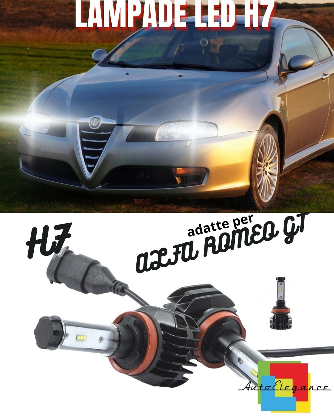 ⭐KIT LED H7 6000K CANBUS XENON 9800 LM LUMEN ALFA ROMEO GT⭐