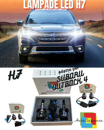 KIT FULL LED PER SUBARU OUTBACK 4 LAMPADE LED H7 BIANCO NO ERROR 9600 LUMEN