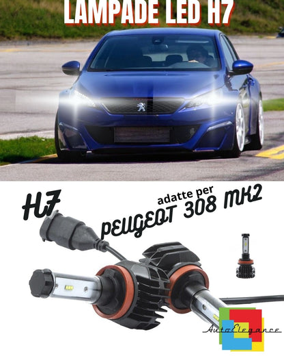 💙KIT LED H7 6000K CANBUS XENON 9800 LM LUMEN PEUGEOT 308 MK2 NO AVARIA LUCI💙