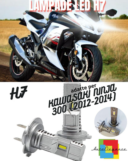 🤍LAMPADA LED H7 6000K CANBUS PER ANABBAGLIANTI KAWASAKI NINJA 300 2 Pezzi🤍
