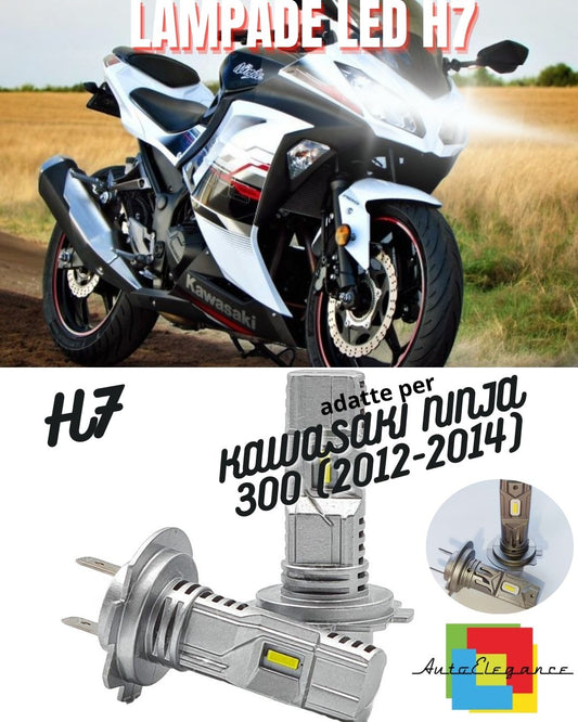 🤍LAMPADA LED H7 6000K CANBUS PER ANABBAGLIANTI KAWASAKI NINJA 300 2 Pezzi🤍