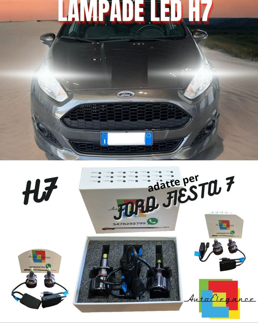 🔥KIT FULL LED H7 CANBUS FORD FIESTA 7 6000K BIANCO 9600 LUMEN NO ERROR🔥