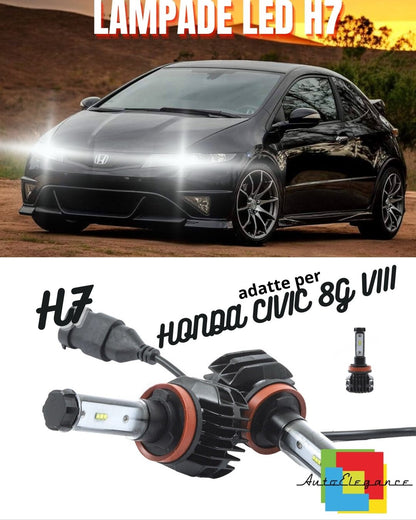🖤KIT LED H7 6000K CANBUS XENON 9800 LM LUMEN HONDA CIVIC 8G VIII🖤