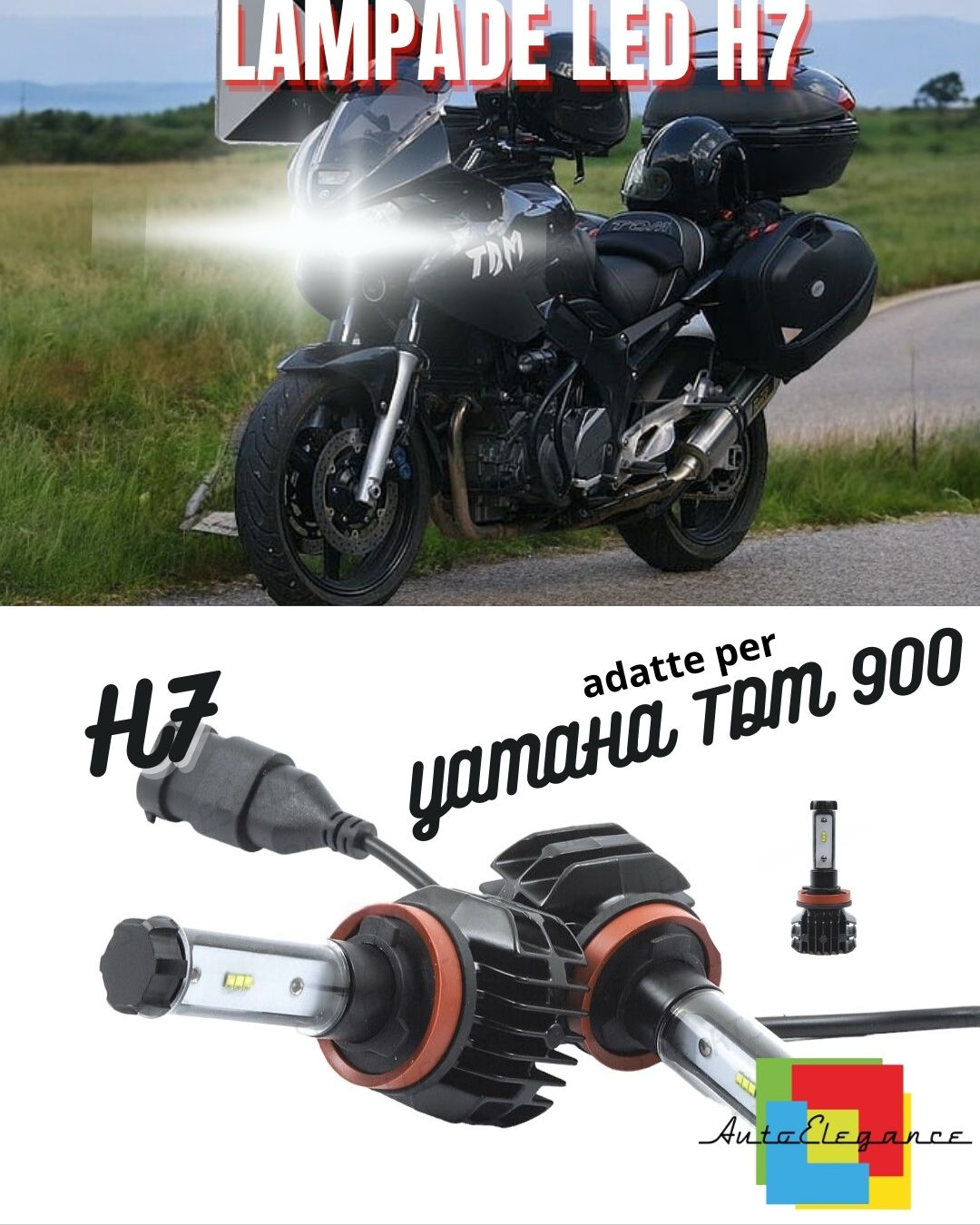 ✨KIT LED H7 6000K CANBUS XENON 9800 LUMEN YAMAHA TDM 900✨