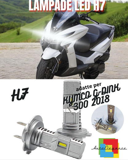 ⭐LAMPADA LED H7 CANBUS PER ABBAGLIANTE PER KYMCO G-DINK300 6000K BIANCO 2 Pezzi⭐
