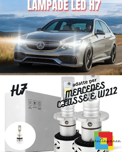 😍KIT LED H7 MERCEDES CLASSE E W212 CANBUS 12000LM LUMEN MONO LED LENTICOLARE😍