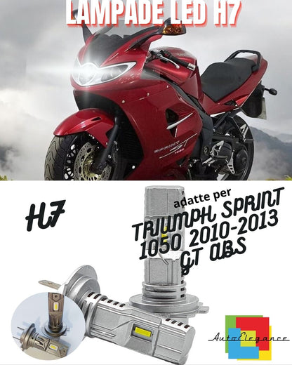 🤩KIT LED H7 6000K BIANCO 6000 LUMEN TRIUMPH SPRINT 1050 GT ABS 2 Pezzi🤩