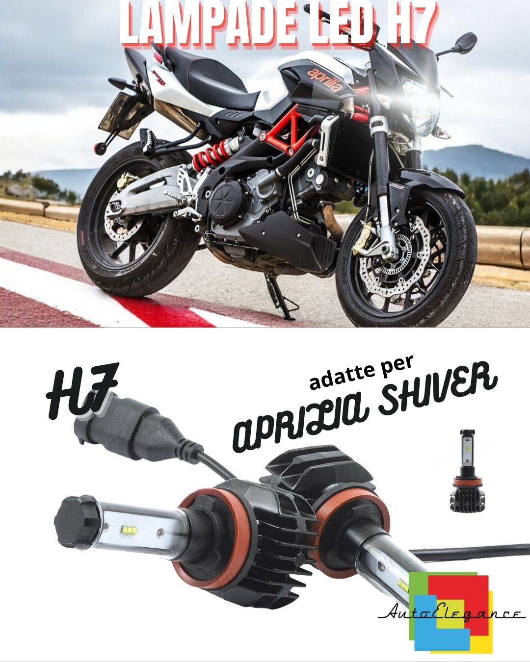 💥KIT LED H7 6000K CANBUS XENON 9800 APRILIA SHIVER REAL LUMENS LAMPS💥