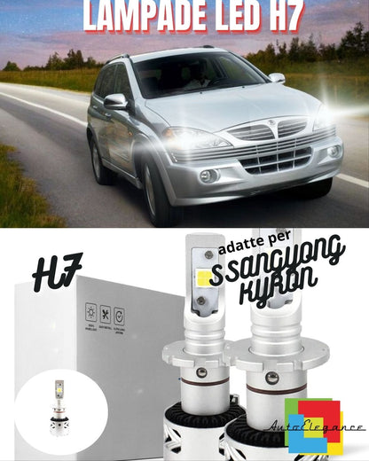 😎KIT LED H7 SSANGYONG KYRON 6500K CANBUS XENON 12000LM LUMEN MONO LED😎