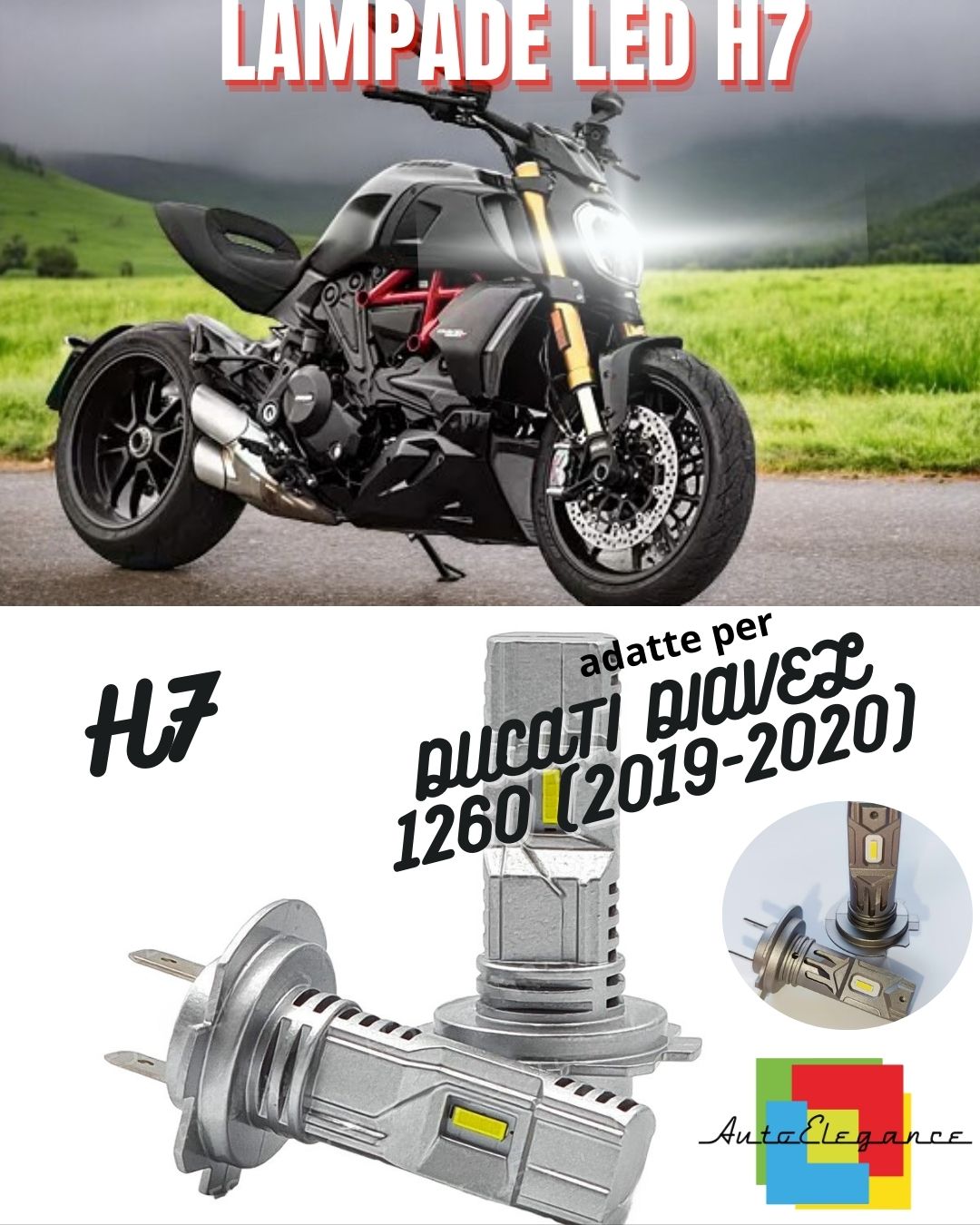 🤩H7 6000K CANBUS LED LAMP FOR LOW BEAM DUCATI DIAVEL 1260 2 Pieces🤩