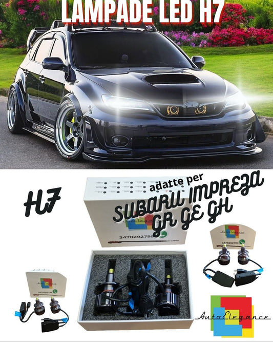🖤KIT LED H7 PER SUBARU IMPREZA GR GE GH 9600 LUMEN CANBUS NO AVARIA LUCI6000K🖤