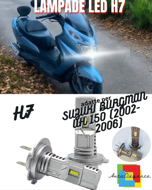🔥LAMPADA LED H7 6000K CANBUS PER ABBAGLIANTI SUZUKI BURGMAN UH 150 2 Pezzo🔥